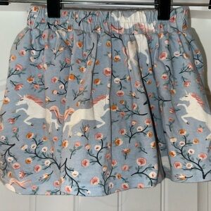 Dot Dot Smile Girls Blue Skort with Unicorn and Floral Print